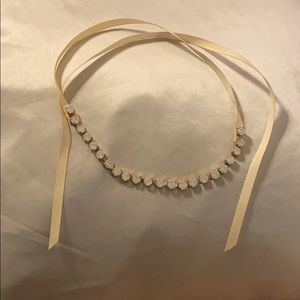 🔥New! Rhinestone on Cream Ribbon Headband🔥